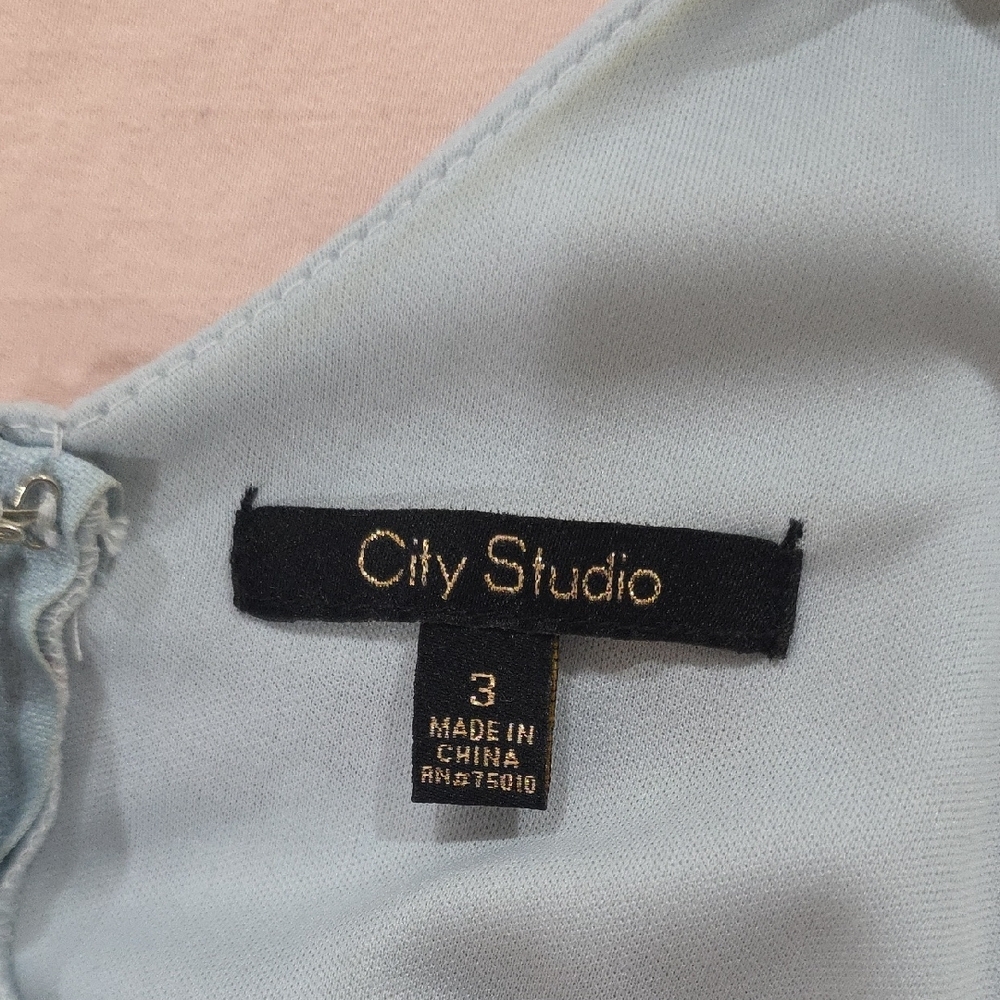 City Studio A-line Mini Dress Pink Red Scoop Neck - Picture 4 of 6